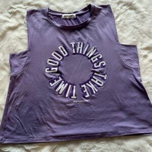 Burn Boot Camp Womens Good Things Racerback Tank Top Sleeveless M Purple Muscle